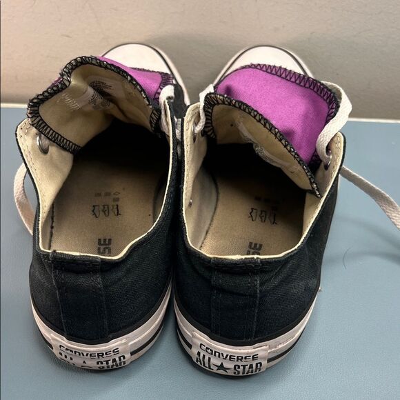 Converse Black Sneakers with Purple Tongue W8 - Picture 4 of 7
